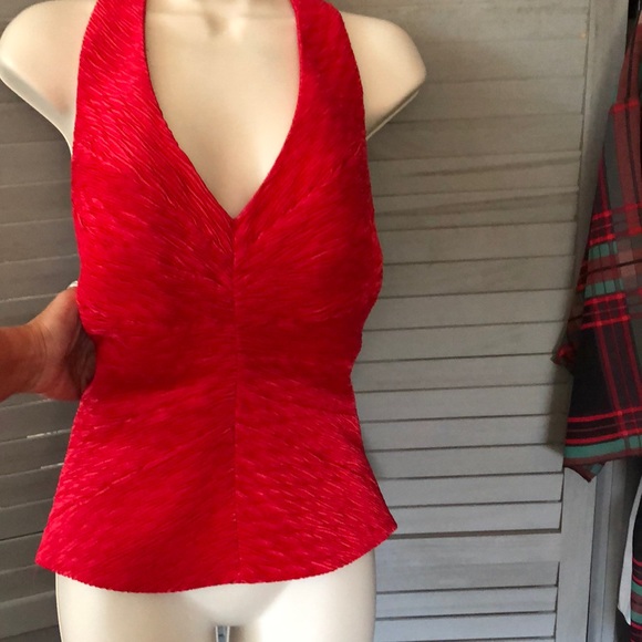 Caché Gorgeous Red party halter top size.8 EUC like new!Perfect for the holidays - Picture 2 of 11